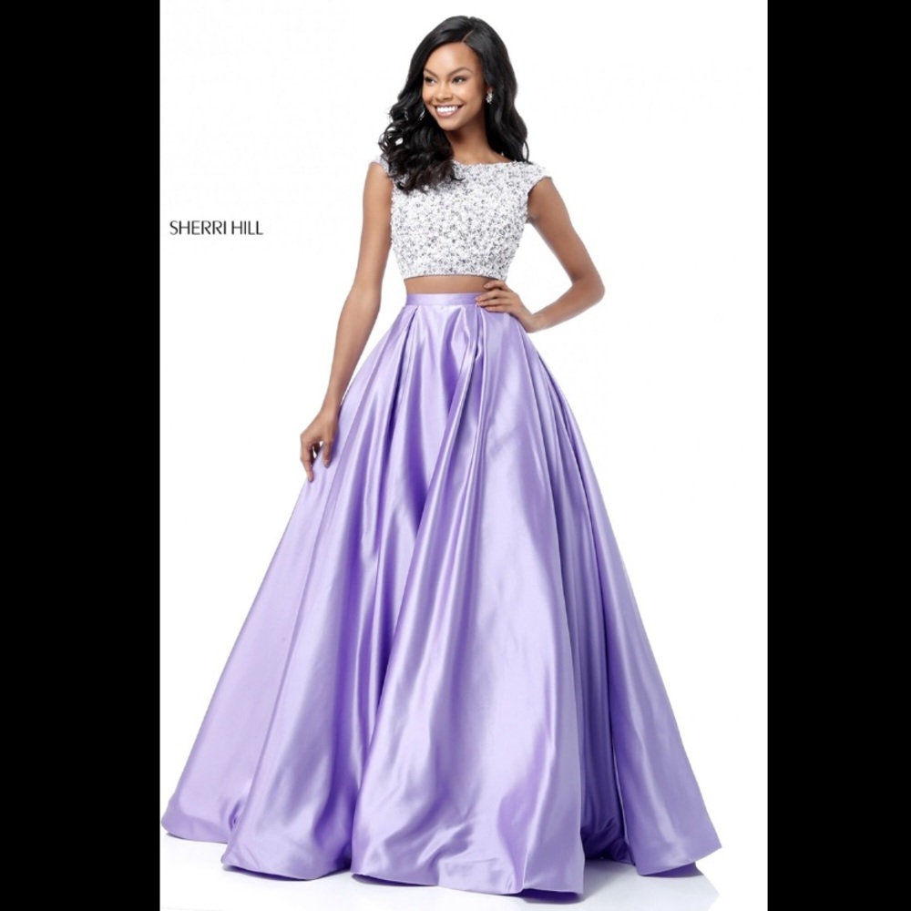 Sherri Hill Size 2 Purple Prom / Formal Two Piece Dress with POCKETS!